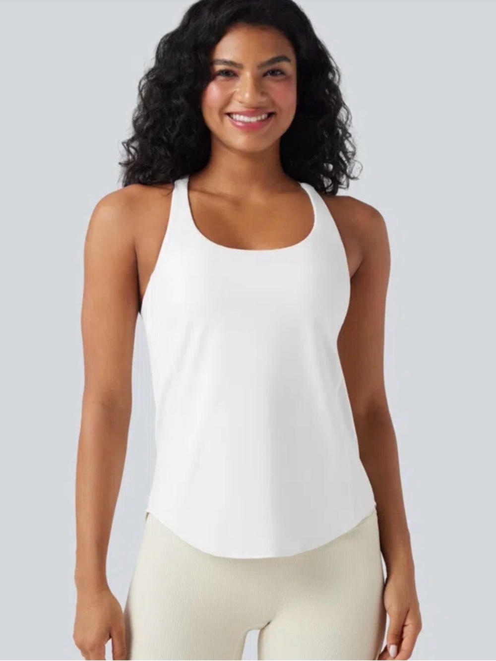HALARA White Racerback Tank Top